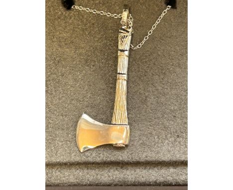 Silver axe necklace boxed 