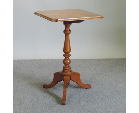 A Victorian fruitwood occasional table, on a tripod base, 44cm