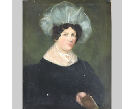 English School, 19th century, portrait of a lady, oil on canvas, 74 x 61cm