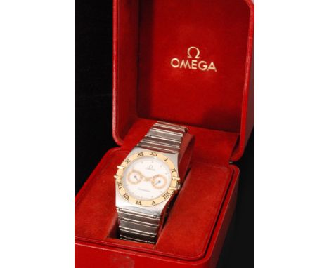 A 1980s Omega Constellation stainless steel quartz gentleman's chronograph wrist watch from the International collection, cir