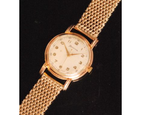 A 1940s 9ct Helvetia gentleman's manual wind wristwatch, the circular champagne dial with Arabic numerals, dial diameter 30mm