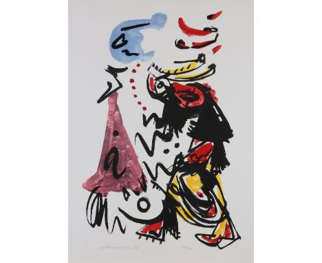 Theo Wolvecamp. 1925 - 1992. 53 - '86. No. 168/200. Abstract figurative representation. Lithograph on paper. Dimensions: H 80