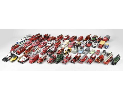 Two boxes full of various model cars. Solido, Matchbox et cetera. About fifty pieces. Second half of the 20th century. Size: 