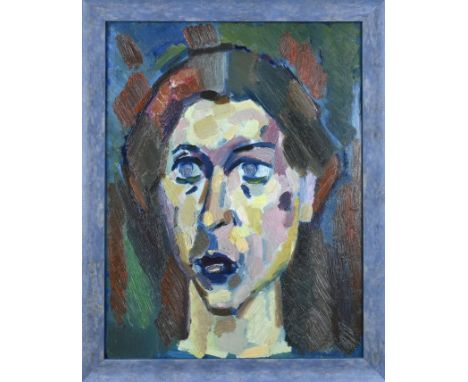 Origin studio Eef de Weerd. 1926 - 1989. Female portrait. Oil paint on panel. Dimensions: H 65 x W 50 cm. In good condition.