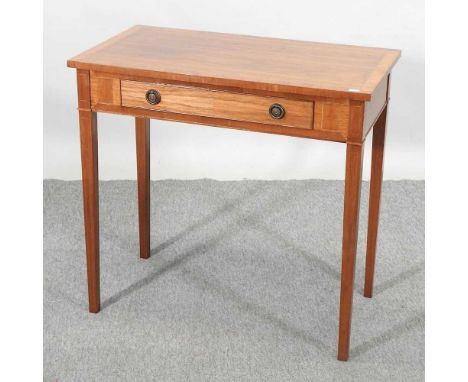 A mahogany, inlaid and crossbanded side table, hand crafted by R. Stone76w x 42d x 73h cm