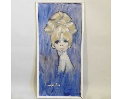 ARR Barry Leighton Jones *ARR, 1932-2011, Lisa Lu, portrait, oil on board, 83 x 37cm, with copy of certificate
