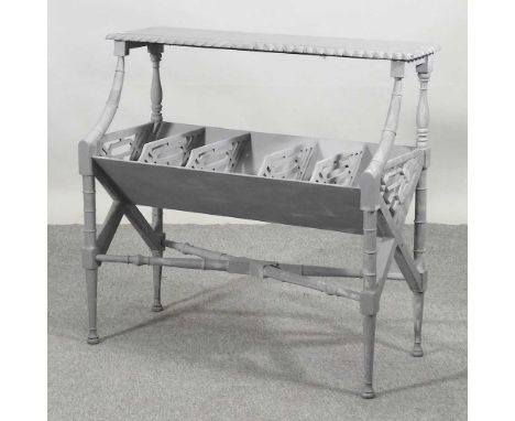 A painted book trough, on turned legs90w x 38d x 86h cm