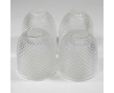 A pairs of Cricklite lamp glass shades, 10cm high, together with a pair smaller