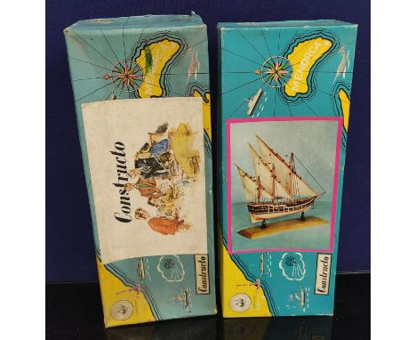 Two vintage Constructo model ships including Carabela Nina C703 and Sardinal U-610. (2). 