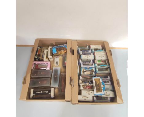 Two boxes of model vehicles, the first comprising of twenty nine Oxford Die-Cast Metal Replica vehicles, and the second to in