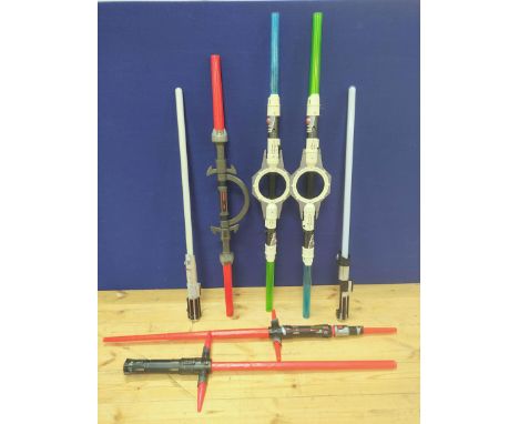 Star Wars - Quantity of toy light sabers to include two General Grievous double sabers, two Kylo Ren sabers, an inquisition s