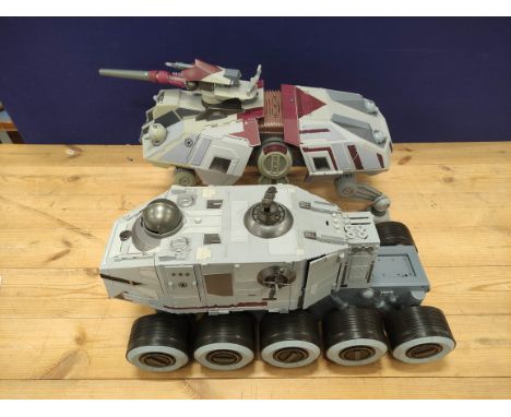 Star Wars - Two large model vehicles comprising of a Clone Turbo Tank and a Republic AT-TE. 