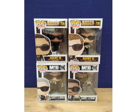 Funko Pop Men In Black figures comprising of Agent M 739, Agent H 738, Agent K and Neeble 716 and Agent J and Frank 715. (4).