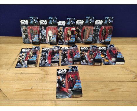 Star Wars - Group of eleven original and sealed 2016 'Rogue One' Hasbro figures comprising of&nbsp;Chirrut Imwe&nbsp;B7276,&n