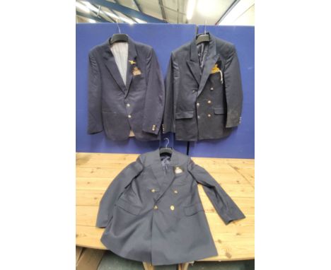 Three dress blazers to include an RAF tunic with No 15 Squadron patch in breast pocket, Merchant Navy tunic etc (3)