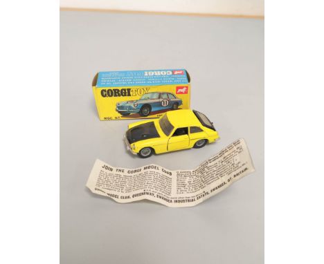 Corgi Toys- MGC G.T Competition Model no 345 complete with box &amp; leaflet. 