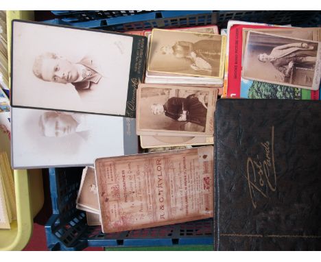 A Vintage Postcard Album, nine Brooke Bond Tea Card Albums, loose cigarette cards, Victorian photographs, etc.