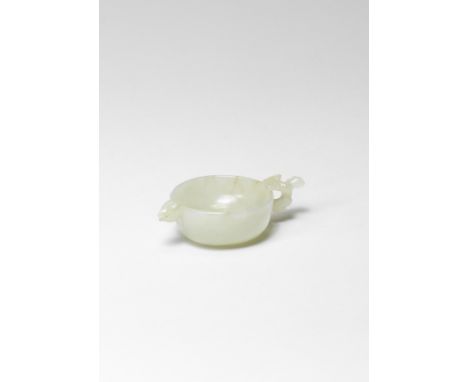 A RARE VERY PALE GREEN JADE 'PHOENIX' WATER DROPPERMing DynastyThe vessel expertly hollowed with thin walls and a phoenix-hea