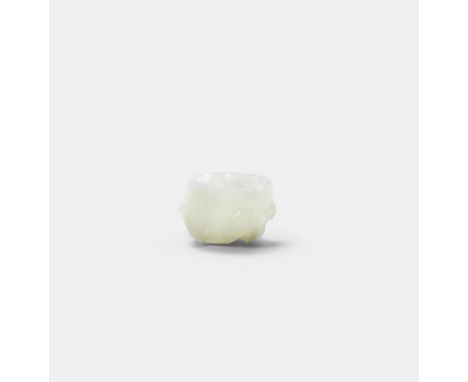 A FINE SMALL WHITE JADE 'PRUNUS' CUP17th/18th centuryFinely hollowed and carved as a five-petalled plum blossom, with gnarled