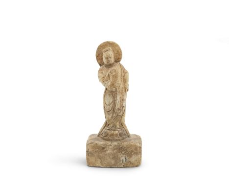 A DOCUMENTARY MARBLE FIGURE OF A LOKAPALADated by inscription to the Eighth Year of the Eastern Wei Dynasty (550 AD) and of t