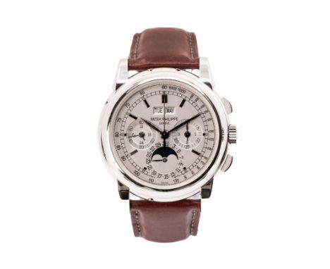 Patek Philippe Perpetual Calendar ChronographJahr 2005, Handaufzug, Chronograph, Tachymeterskala, Ewiger Kalender, Mondphase,