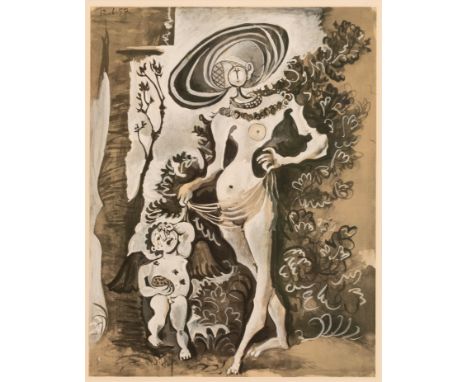 Pablo Picasso (1881 Malaga - 1973 Mougins) (F)'Venus et l'amour voleur de miel' (d'après Cranach l'Ancien) (Venus und weinend