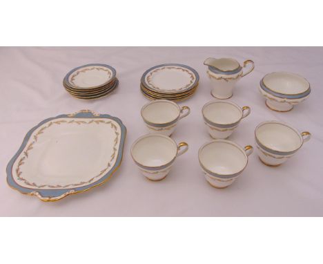 Aynsley Marjorie 8309 teaset to include a cake plate, milk jug, sugar bowl, plates, cups and saucers (20)