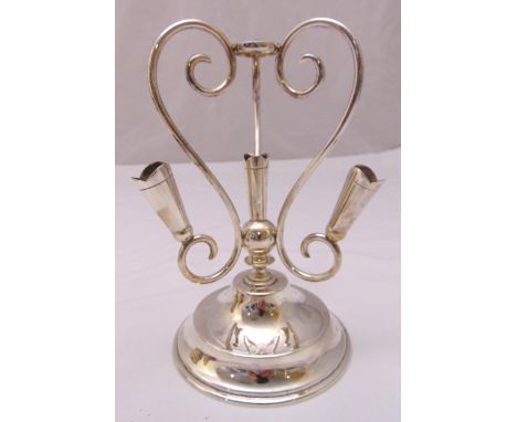 A hallmarked silver epergne with four holders, scroll supports on raised circular base, Birmingham 1903, approx total weight 