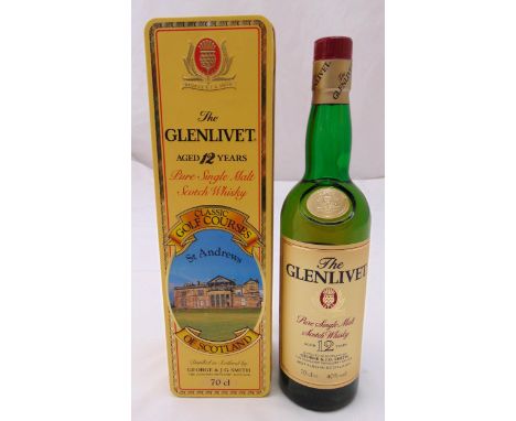The Glenlivet 12 year old single malt Scotch whisky 70cl bottle in original packaging, 1980s bottling