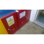 A single door and a double door hazardous waste cupboard