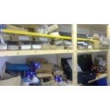 Remaining contents of shelf unit, fixtures, fittings, door stops hinges etc