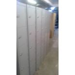 10 x New unboxed four door lockers (NB. No keys, locks are numbered 50)