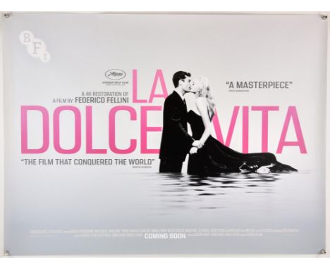 La Dolce Vita (R-2020) BFI Release British Quad film poster, rolled, 30 x 40 inches. Condition Report:  Near mint condition. 