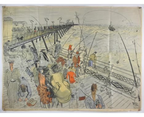 Anthony Gross, RA (1905-1984) original colour lithographic poster "Herne Bay Pier", No. 7, published by J. Lyons & Co. Ltd, p
