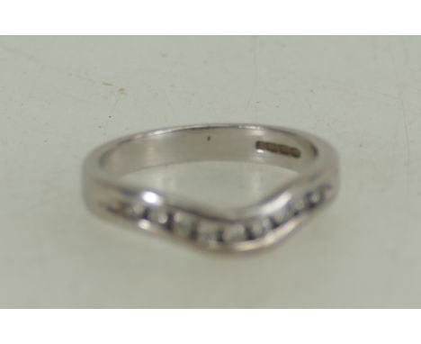 18ct white gold diamond half eternity ring, retail price £1150, 4 grams