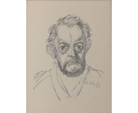   Ernst Barlach  1870 Wedel/Holstein - 1938 Rostock - Selbstportrait - Lithografie/Papier. 40,5 x 32 cm, 51,7 x 38,5 cm. Im S