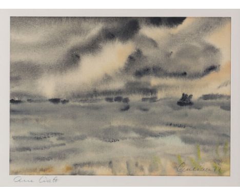   Franz Eichenauer  1926 Koblenz - 1995 Bad Kreuznach - "Am Watt" - Aquarell/Papier. 15,7 x 21,8 cm (Passepartoutausschnitt).