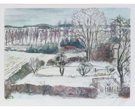   Günter Grass  1927 Danzig - 2015 Lübeck - "Vorfrühling am Kanal" - Algrafie/Papier. 127/150. 47,5 x 65 cm, 53 x 70 cm (Pass