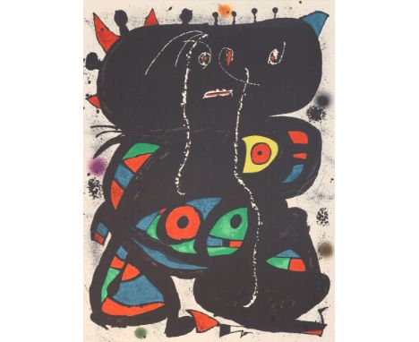   Joan Miró  1893 Barcelona - 1983 Palma - "Hommage aux prix Nobel" - Farblithografie/Papier. 9/100. 76 x 56 cm. Sign. M. r.: