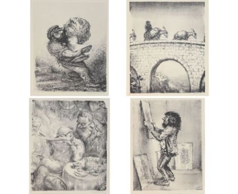   A. Paul Weber  1893 Arnstadt - 1980 Schretstaken - "Mit Zuversicht" - Lithografie/Papier. 32,2 x 25 cm, 65,2 x 53,8 cm. Sig