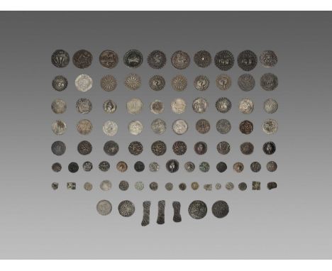 Southeast Asia, 1st millennium AD. The coins were excavated in Myanmar, in what was formerly the territory of Champa, most of