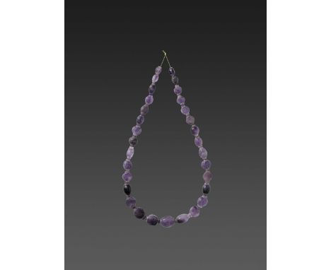 Samon Valley culture or early Pyu city-states, 800 BC-5th century AD. The ancient necklace consisting of 31 amethyst beads of