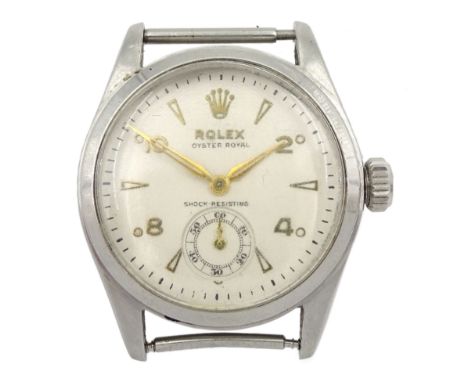 Rolex Oyster Royal gentleman's stainless steel manual wind wristwatch, Ref. 6144, Cal. 700, Serial No. 941949, movement No. 2