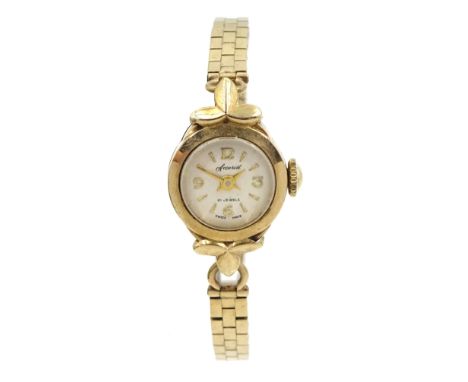 Accurist ladies 9ct gold manual wind wristwatch, hallmarked, boxedCondition Report:Approx 13.4gm gross, bracelet also hallmar