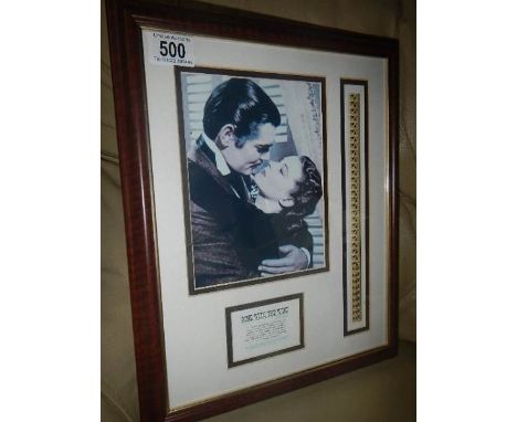A limited edition Gone with the wind collector's print including a piece of the original film from the movie.