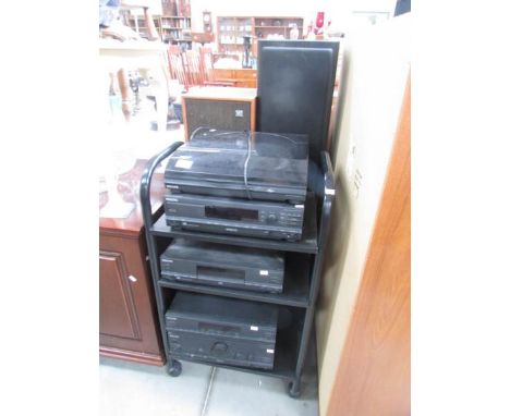 A record player, speakers etc.,