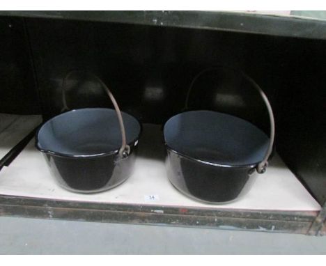 2 enamel jam pans.
