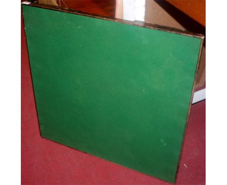 A baize topped wooden framed folding card table, with folding action 