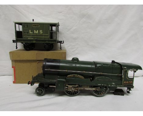 Boxed Bassett-Lowke Ltd model engineers LMS brake van 62306, and Hornby 4472 Flying Scotsman (a/f)
