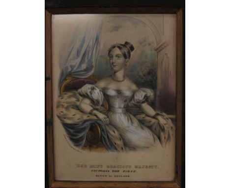 Victorian print by W. Clerk High Holborn, 'Her Most Gracious Majesty Victoria the First Queen of England'